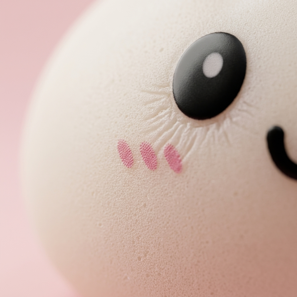 Dumpling Squishy Blanc Neige — gros plan macro sur la texture