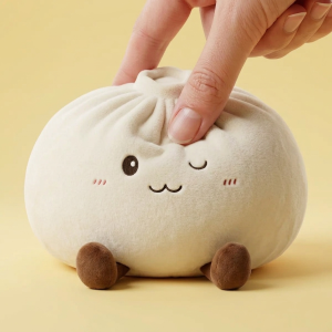 Dumplings Squishy Toy Blanc XXL pressé dans la main, matière squishy