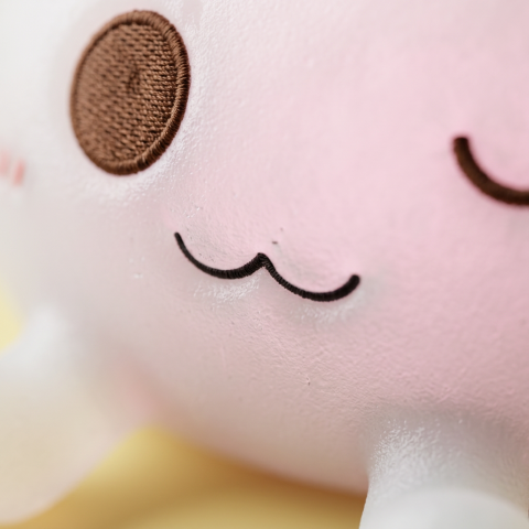 Dumplings Squishy Toy Blanc XXL — gros plan macro sur la texture