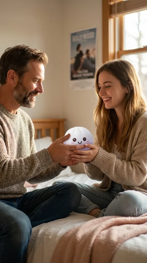 Veilleuse Dumpling Squishy Blanche Lunaire offert en cadeau entre deux personnes