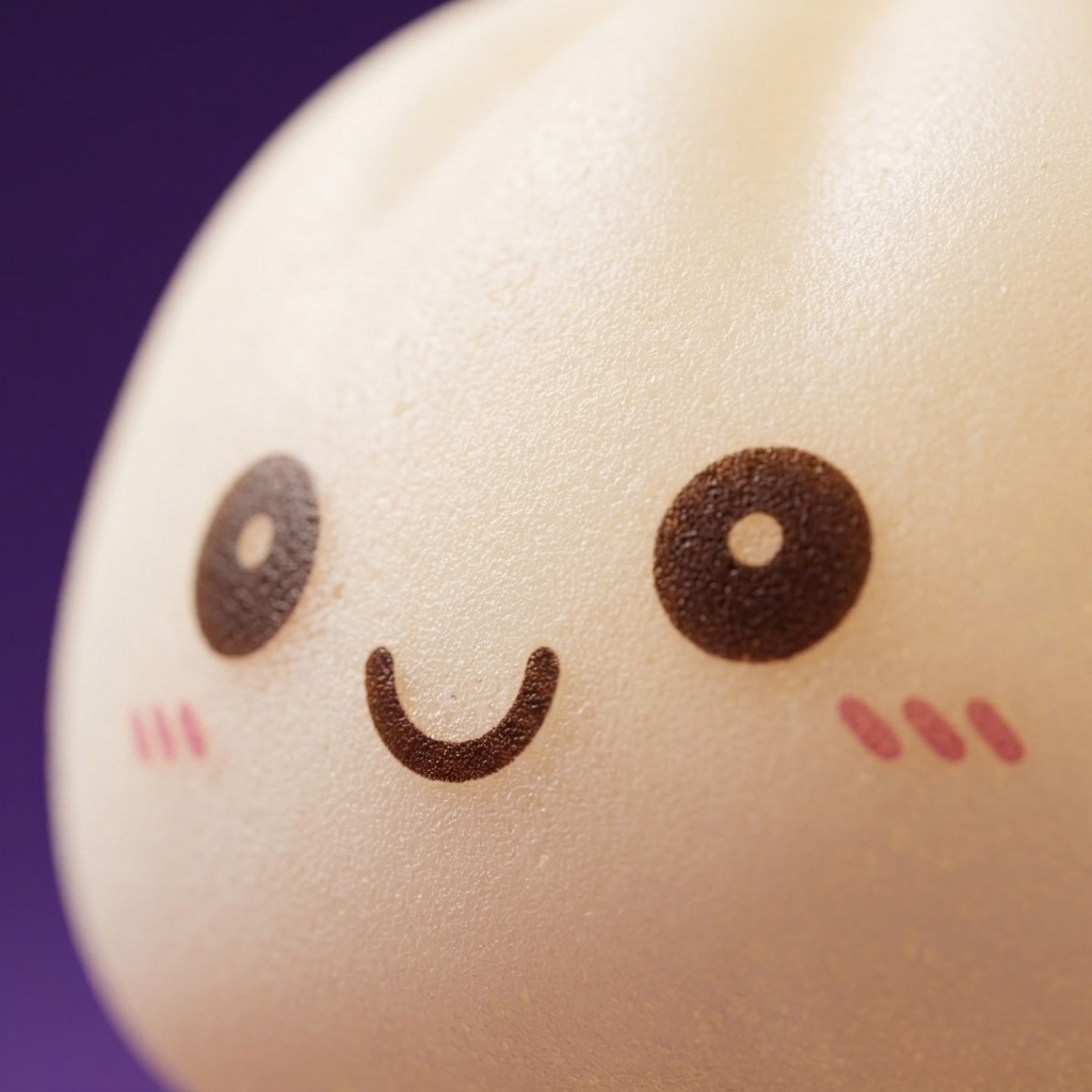 Veilleuse Dumpling Squishy Blanche Lunaire — gros plan macro sur la texture