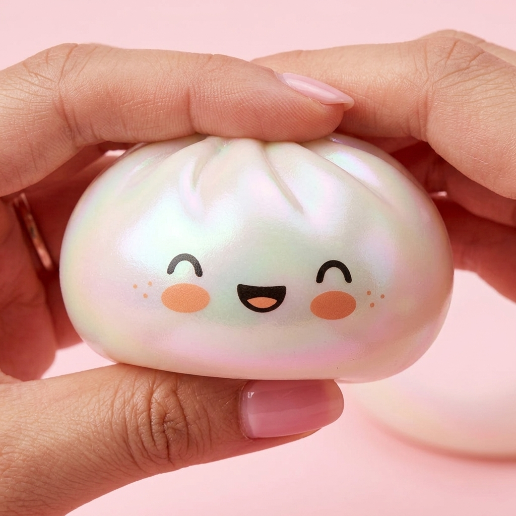 Dumpling Squishy Blanc Nuage Unique — effet slow-rise, la mousse regonfle