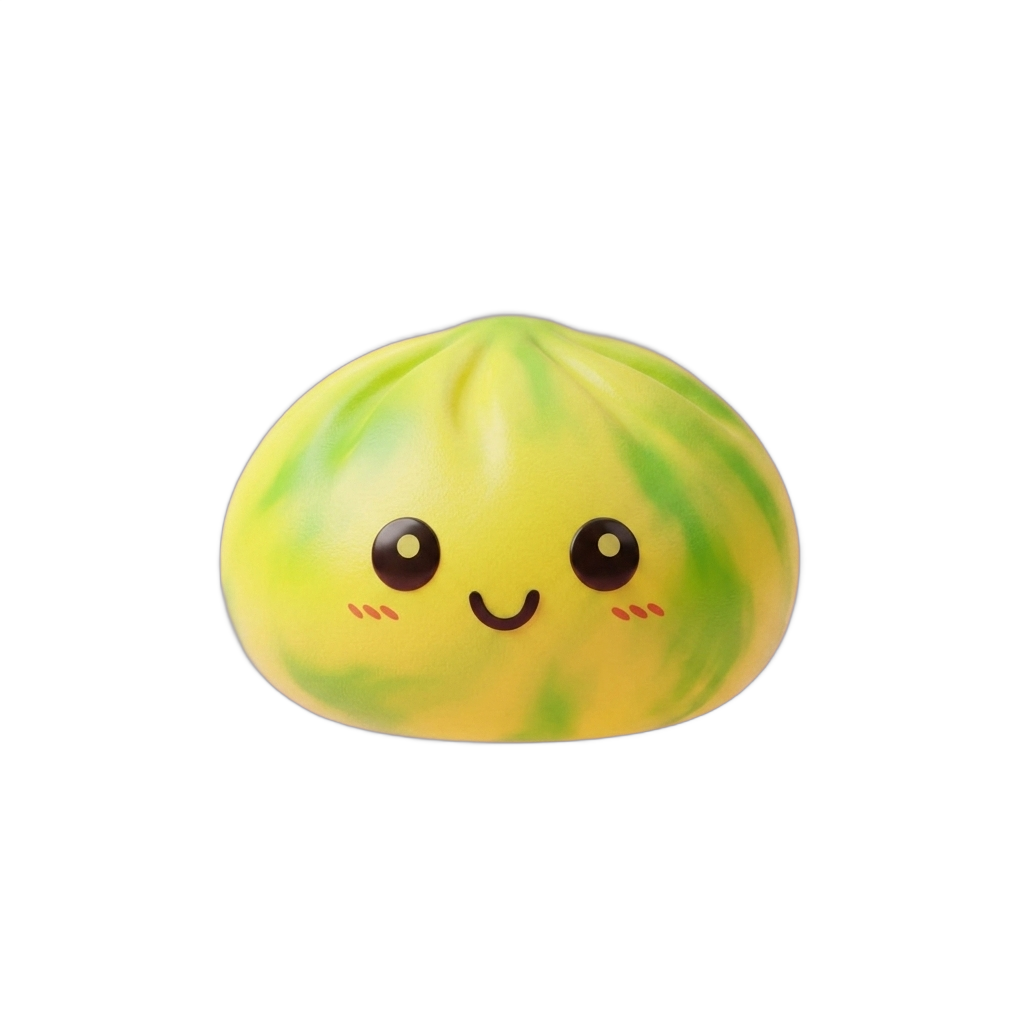 Dumpling Squishy Tie Dye Jaune Citron — squishy anti-stress slow-rise kawaii