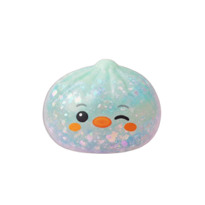 Squishy Dumpling Pingouin Vert Menthe Givré — squishy anti-stress slow-rise kawaii