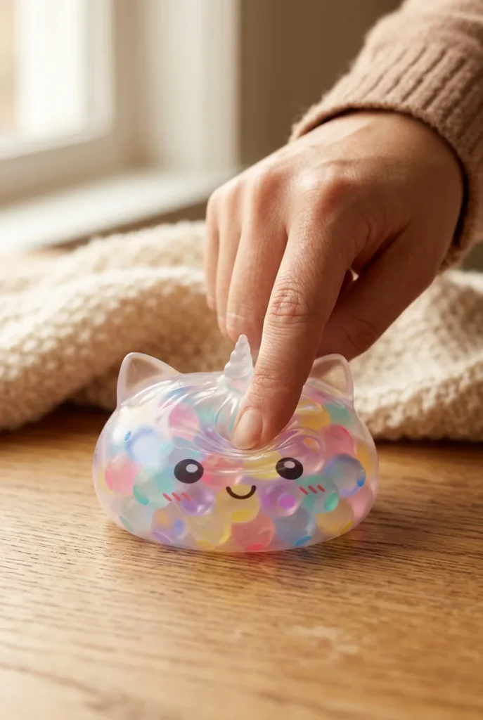 Squishy Dumpling Licorne Pastel Multicolore Bubble pressé dans la main — effet squishy slow-rise