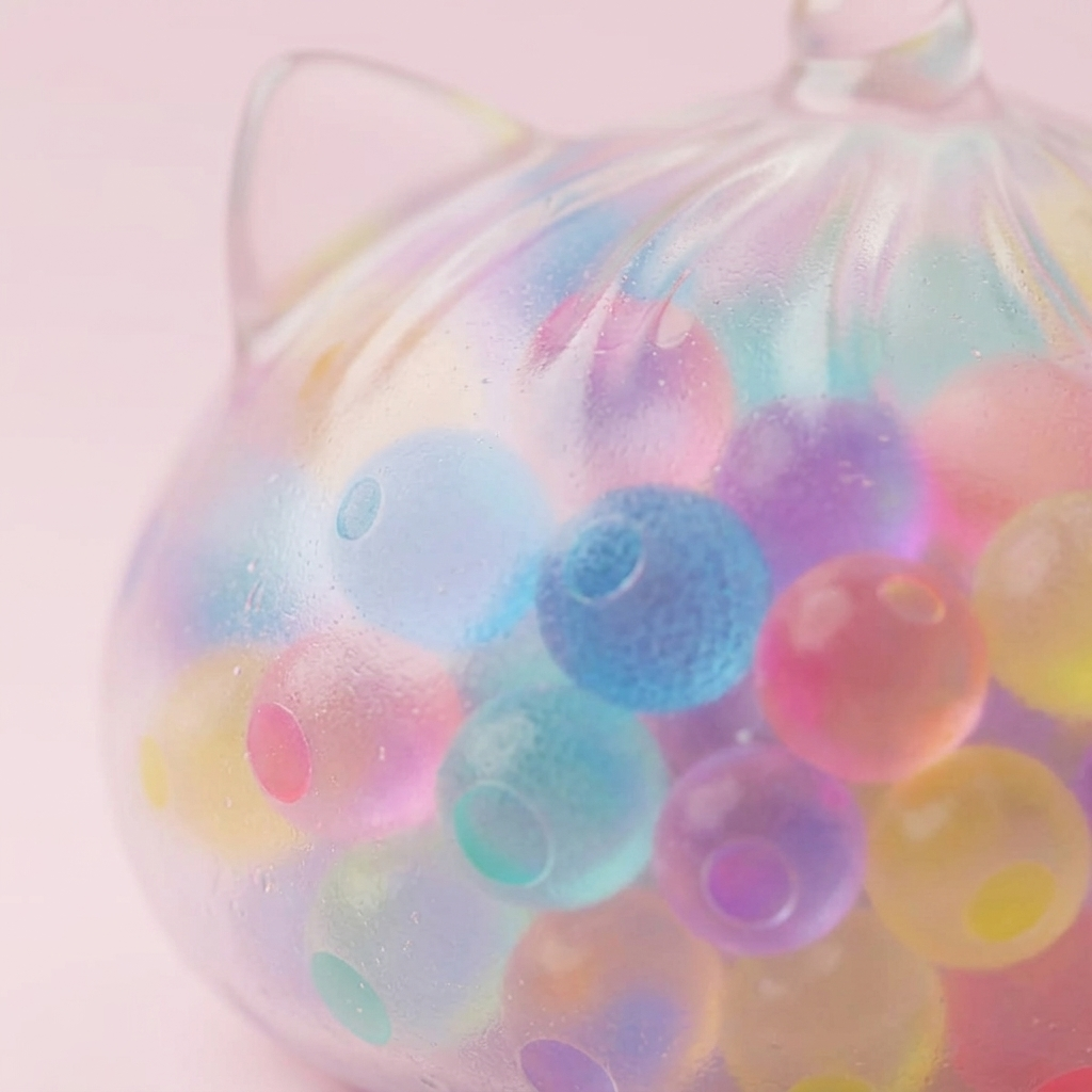 Squishy Dumpling Licorne Pastel Multicolore Bubble — gros plan macro sur la texture