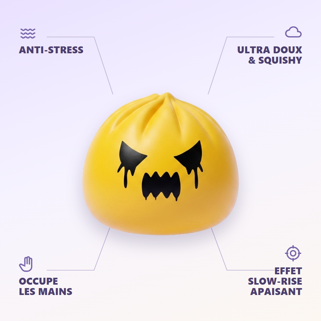 Squishy Dumpling Fantôme Mystery — anti-stress, ultra doux, effet slow-rise