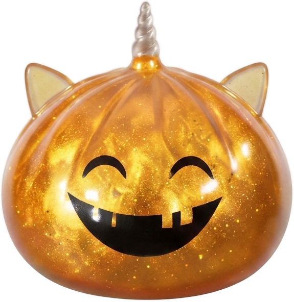 Dumpling Squishy Licorne Cornue Mystère Halloween — squishy seul, taille réelle