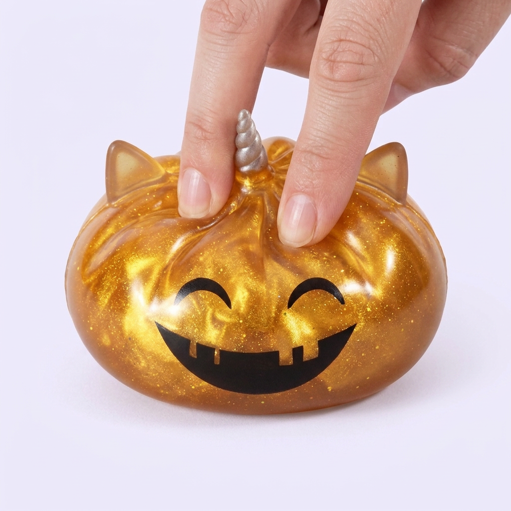 Dumpling Squishy Licorne Cornue Mystère Halloween pressé dans la main, matière squishy
