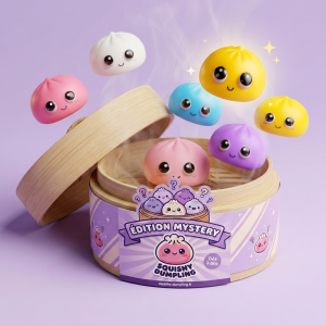 Dumpling Squishy Mystery Pop Grands Yeux — squishy anti-stress slow-rise kawaii