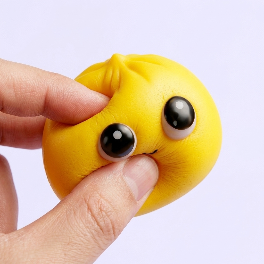 Dumpling Squishy Mystery Pop Grands Yeux — effet slow-rise, la mousse regonfle