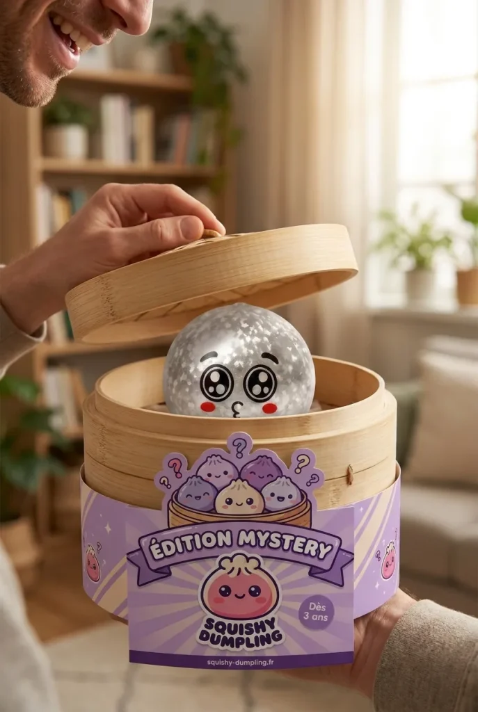 Déballage du Squishy Dumpling Puppy Eyed Mystery — la boîte panier vapeur s'ouvre