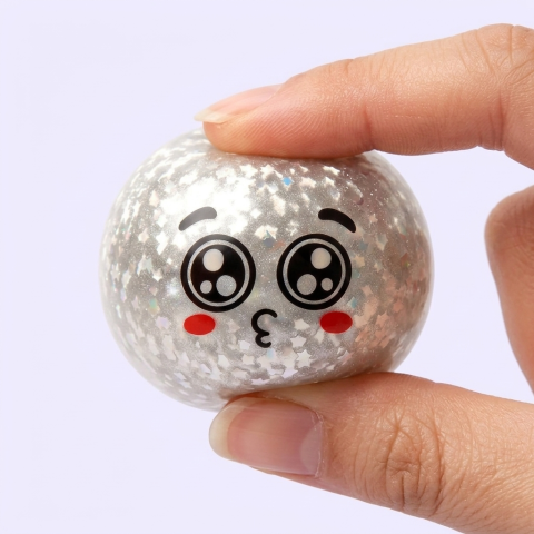 Squishy Dumpling Puppy Eyed Mystery pressé dans la main, matière squishy