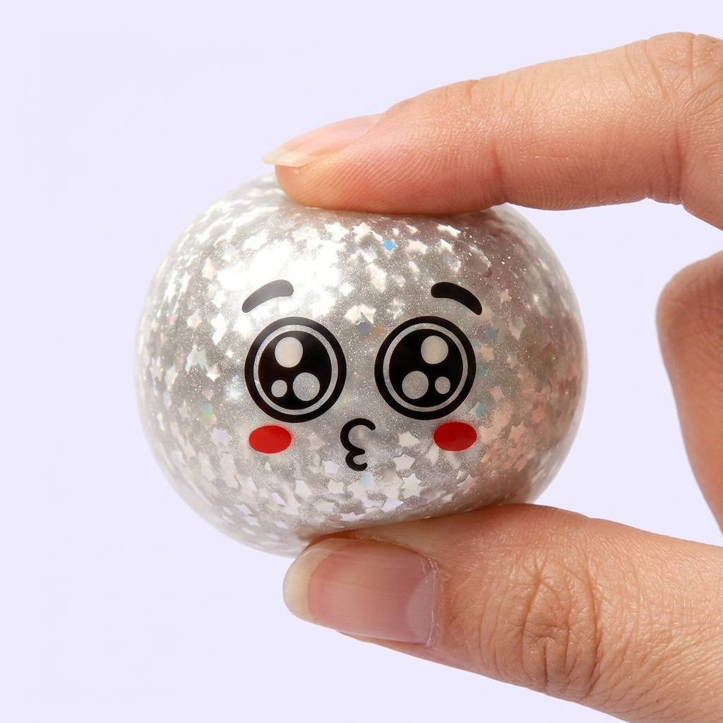 Squishy Dumpling Puppy Eyed Mystery pressé dans la main, matière squishy
