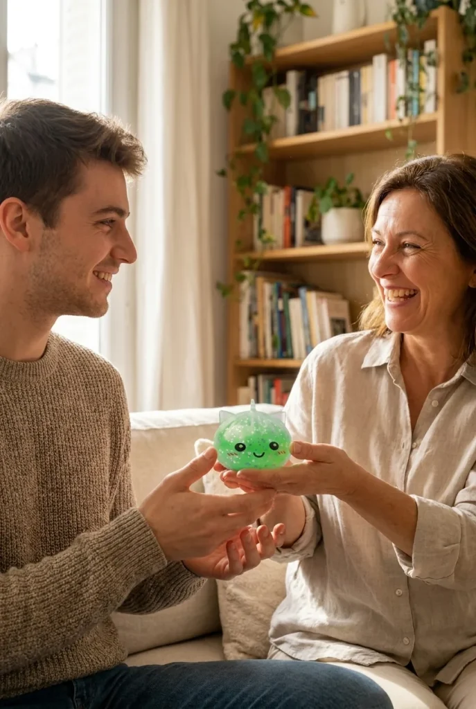 Squishy Dumpling Licorne Mystery Glitter offert en cadeau entre deux personnes