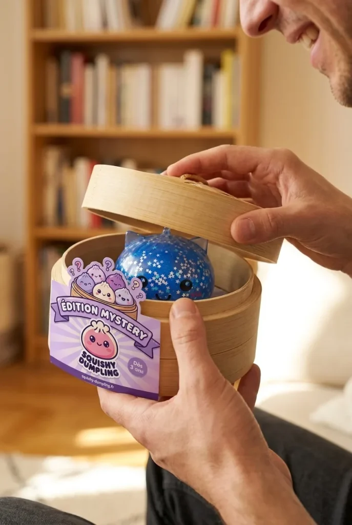 Déballage du Squishy Dumpling Licorne Mystery Glitter — la boîte panier vapeur s'ouvre