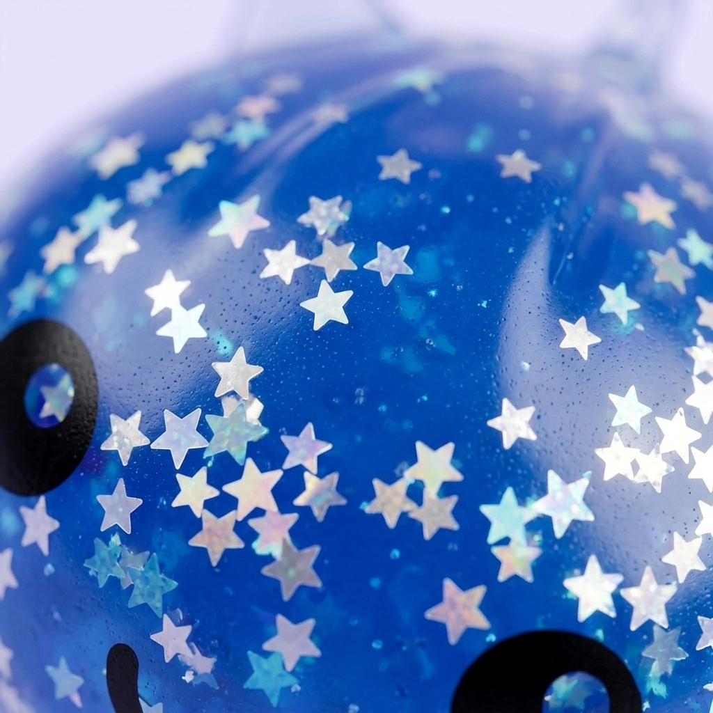 Squishy Dumpling Licorne Mystery Glitter — gros plan macro sur la texture