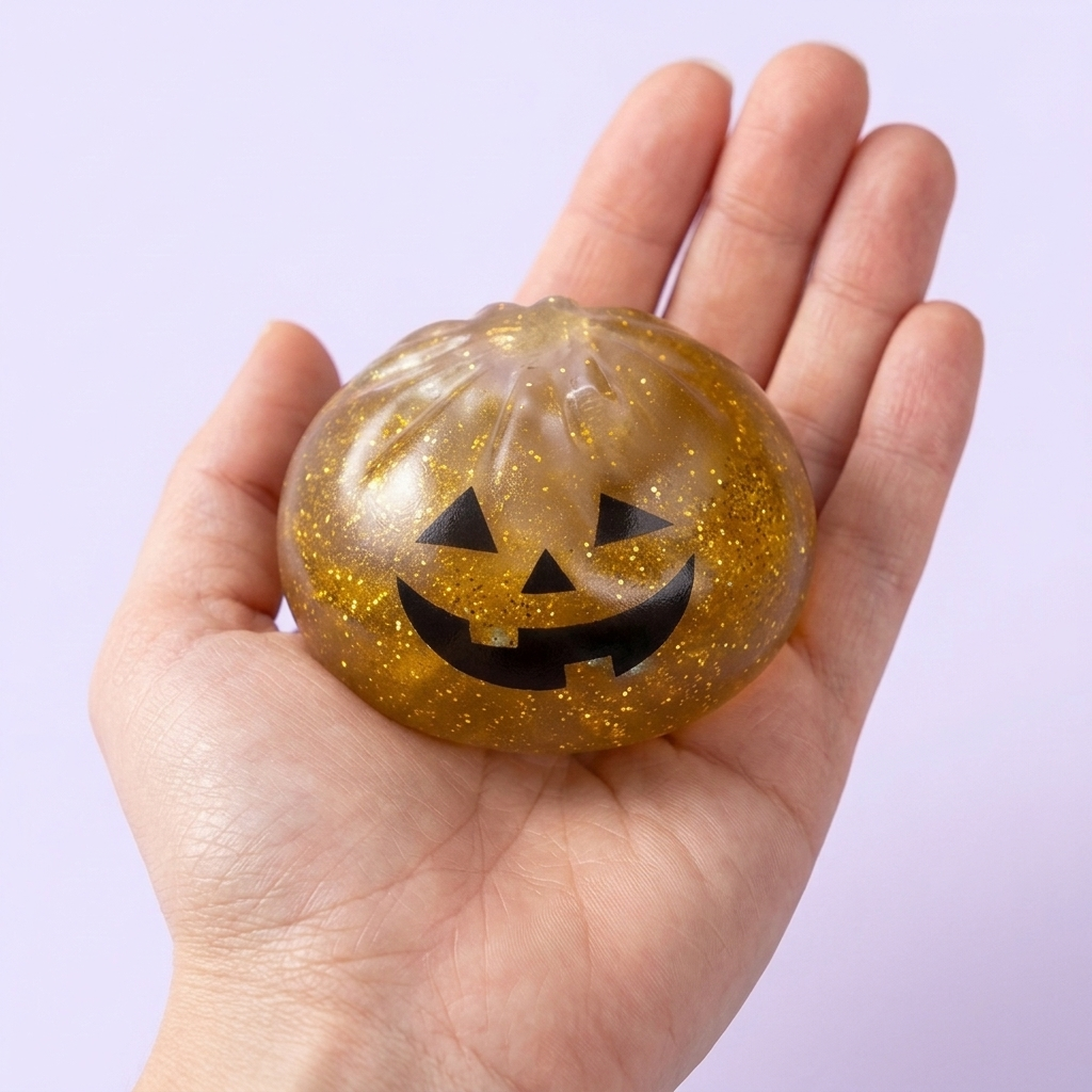 Dumpling Squishy Vampire Mystery Crimson tenu en main, taille réelle
