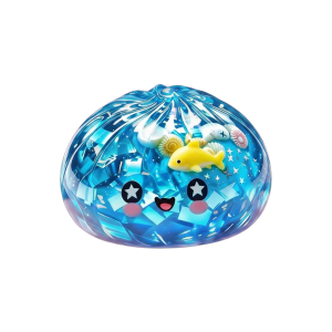 Squishy Dumpling Récif Corail Glitter Océan — squishy anti-stress slow-rise kawaii