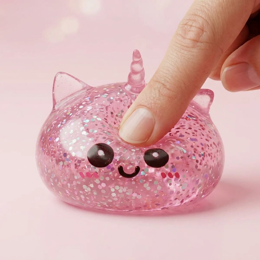 Squishy Dumpling Licorne Rose Glitter — effet slow-rise, la mousse regonfle