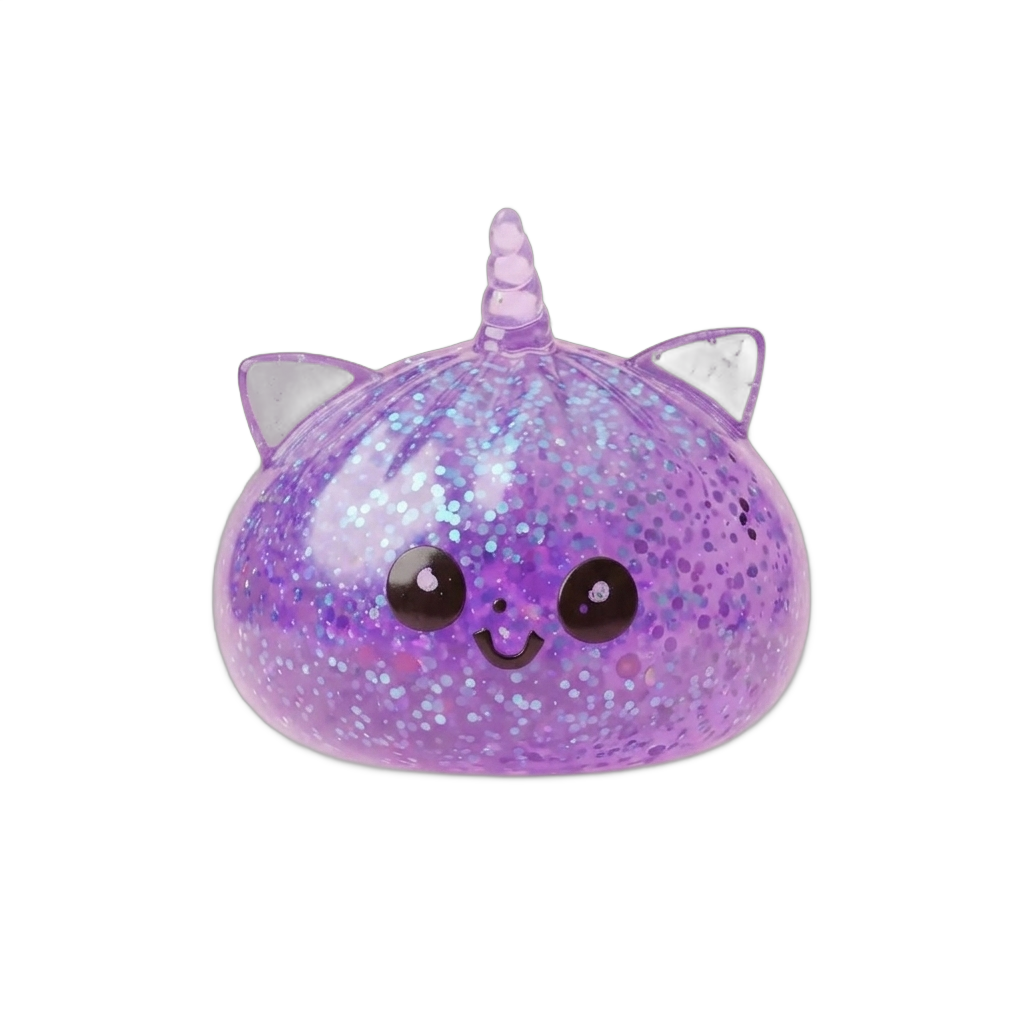 Squishy Dumpling Licorne Violette Glitter — squishy anti-stress slow-rise kawaii