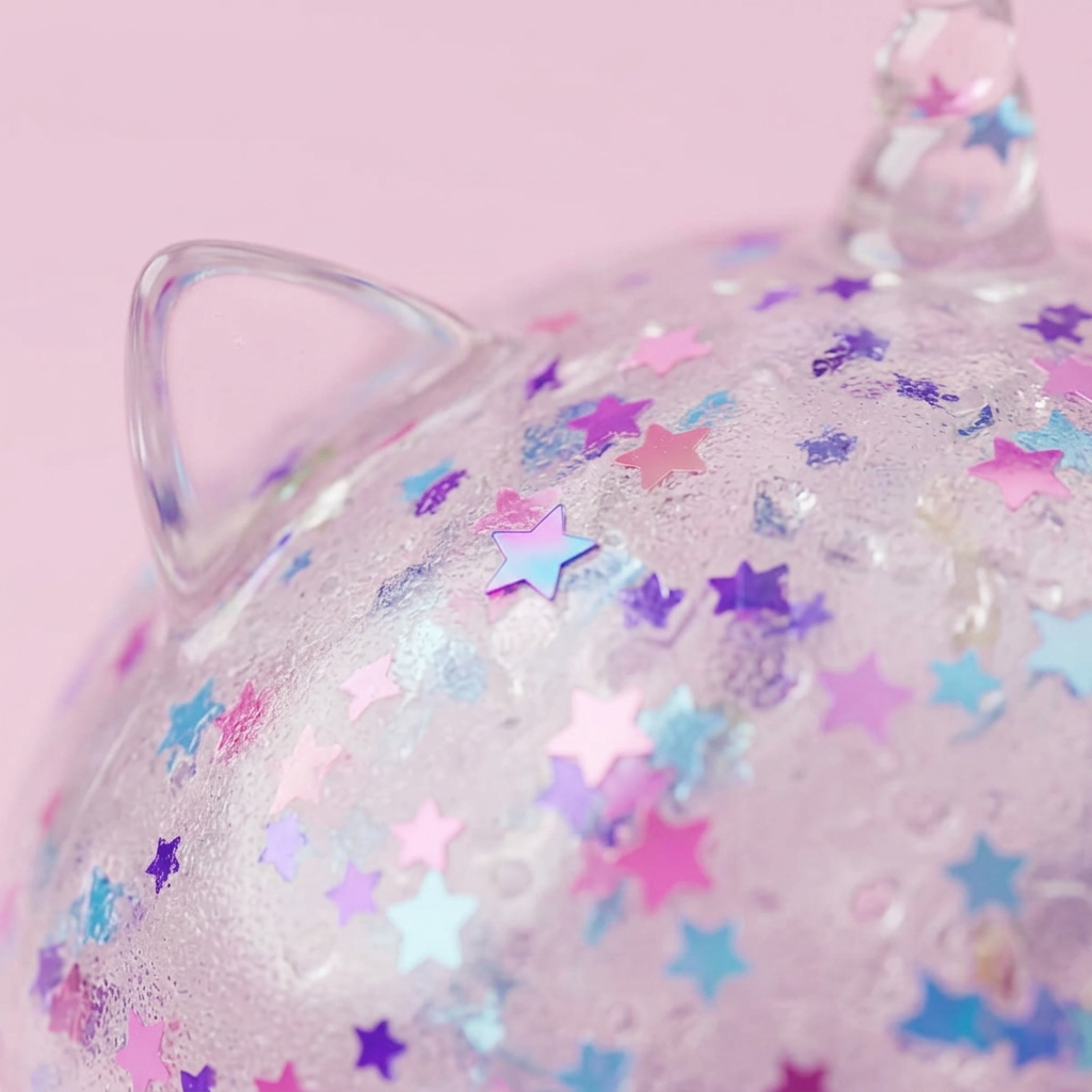 Dumpling Squishy Licorne Blanche Sparkle — gros plan macro sur la texture