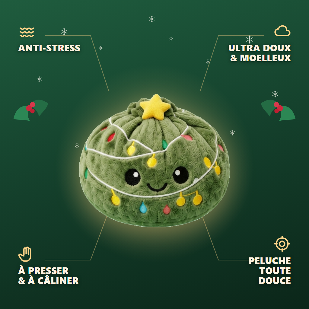 Squishy Dumpling Sapin de Noël Scintillant — anti-stress, ultra doux, effet slow-rise