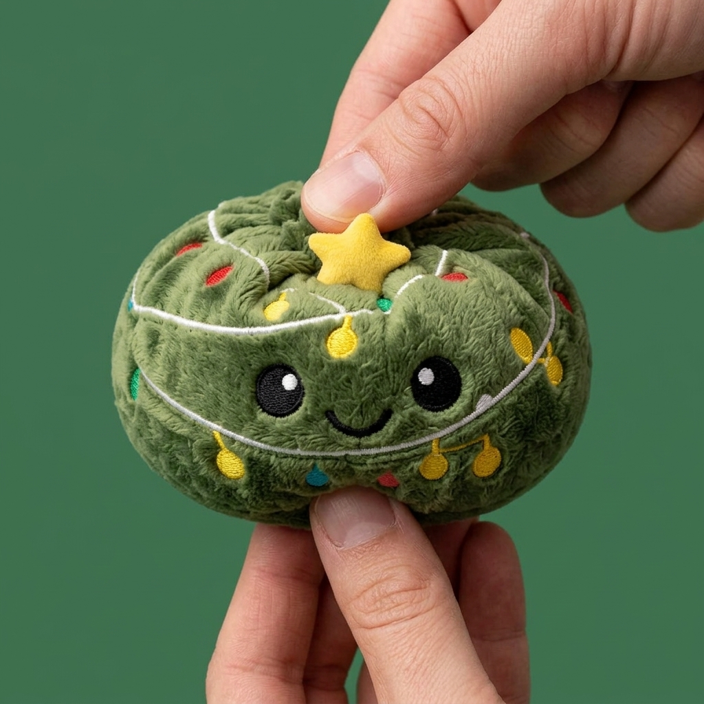 Squishy Dumpling Sapin de Noël Scintillant — effet slow-rise, la mousse regonfle