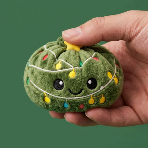 Squishy Dumpling Sapin de Noël Scintillant pressé dans la main, matière squishy