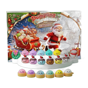 Squishy Dumpling Calendrier de l’Avent Traîneau du Père Noël 24 Pièces — squishy anti-stress slow-rise kawaii