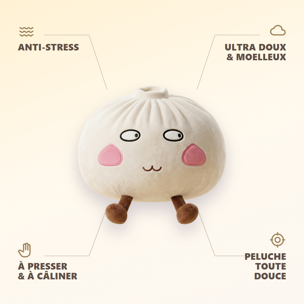Squishy Dumpling Géant Fier et Malicieux — anti-stress, ultra doux, effet slow-rise