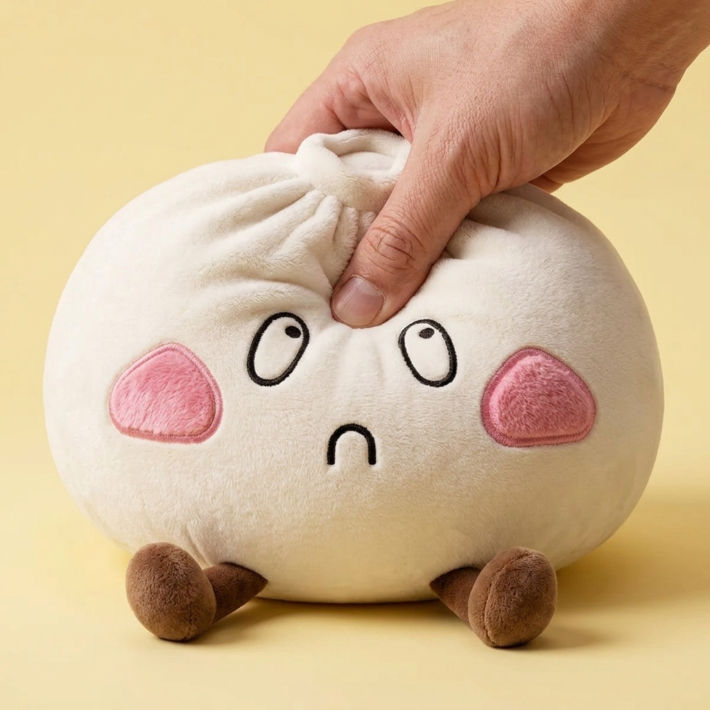Squishy Dumpling Géant Visage Triste — effet slow-rise, la mousse regonfle