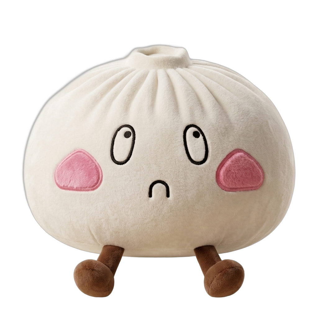 Squishy Dumpling Géant Visage Triste — squishy anti-stress slow-rise kawaii