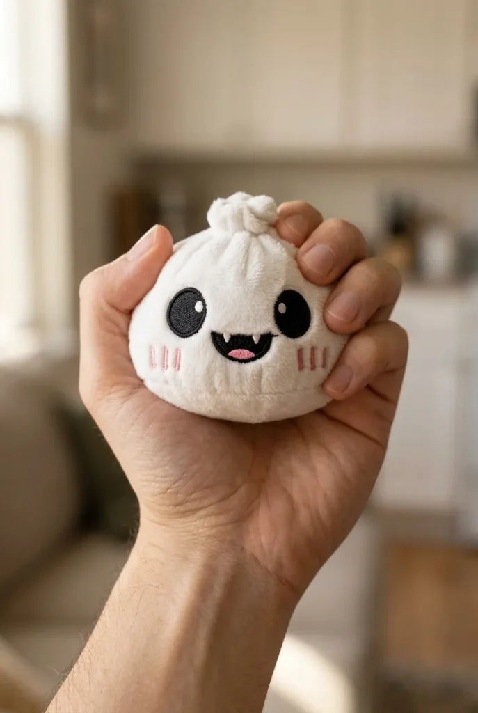 Squishy Dumpling Fantôme Halloween au Clair de Lune pressé dans la main — effet squishy slow-rise
