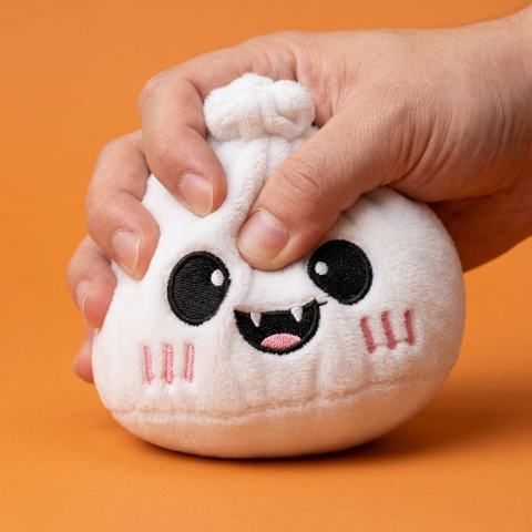 Squishy Dumpling Fantôme Halloween au Clair de Lune — effet slow-rise, la mousse regonfle