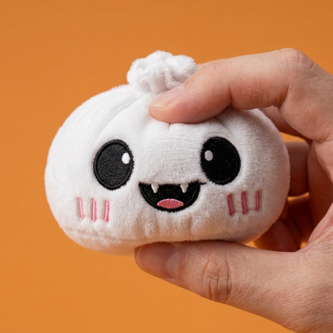 Squishy Dumpling Fantôme Halloween au Clair de Lune pressé dans la main, matière squishy