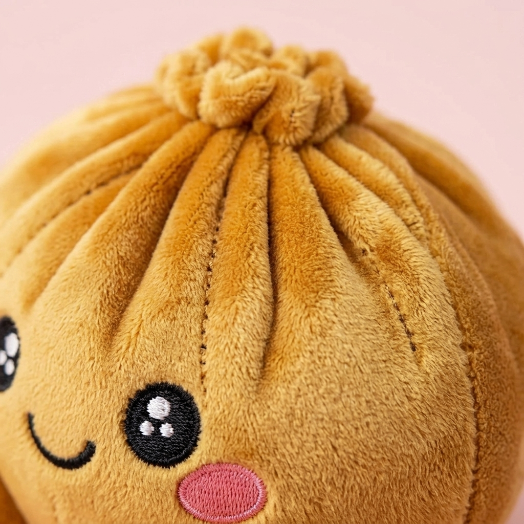 Squishy Dumpling Doré Royal — gros plan macro sur la texture