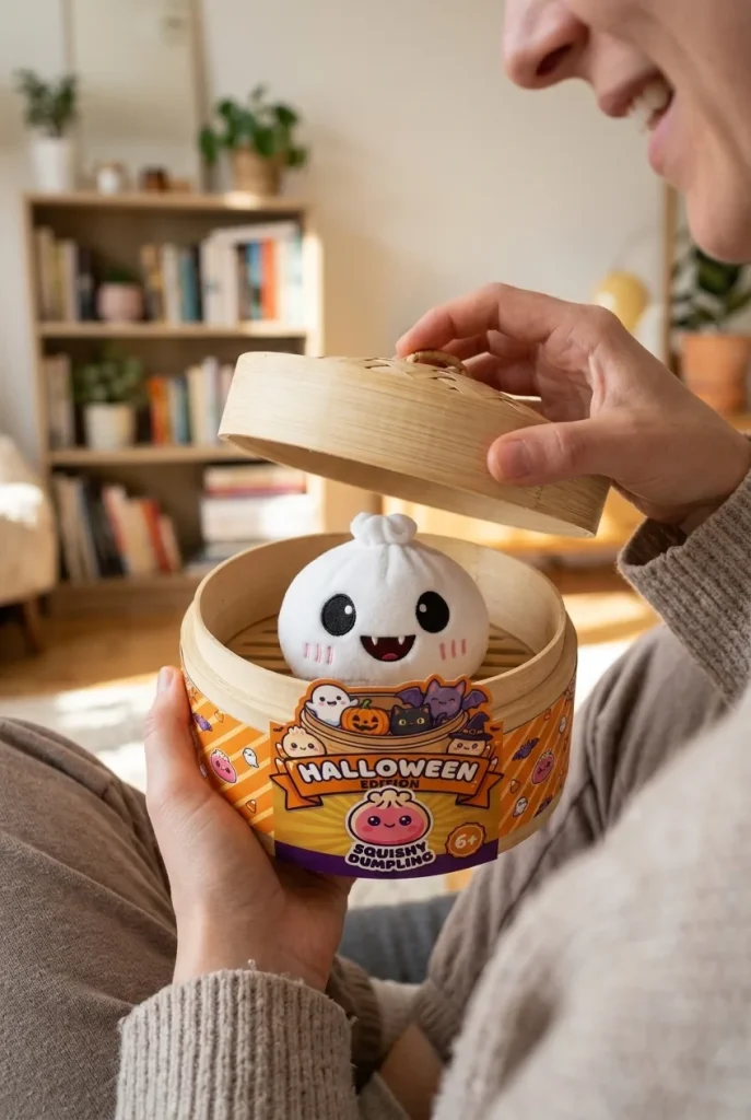 Déballage du Squishy Dumpling Halloween Effrayant Lot de 5 — la boîte panier vapeur s'ouvre