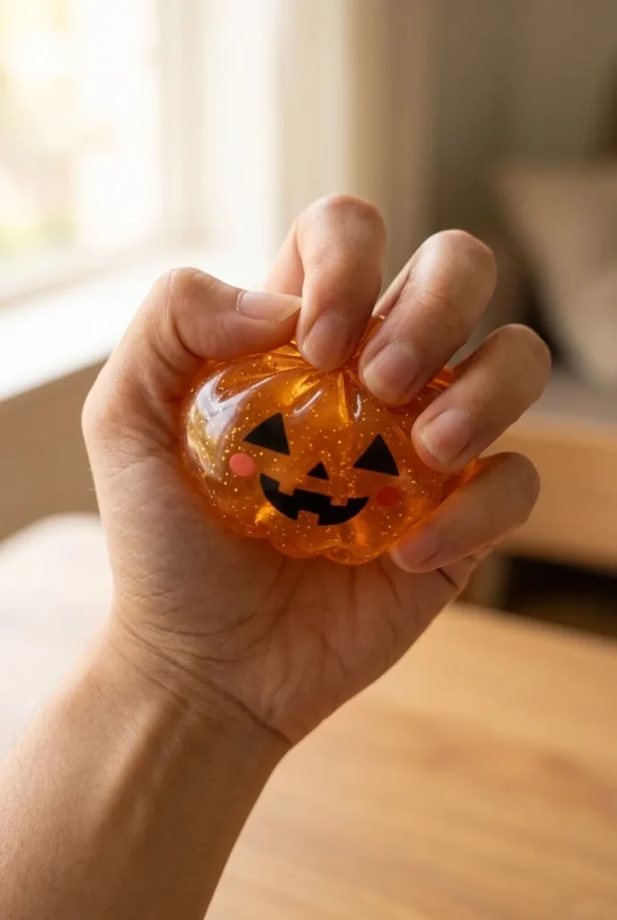 Squishy Dumpling Halloween XXL (Lot de 8) pressé dans la main — effet squishy slow-rise