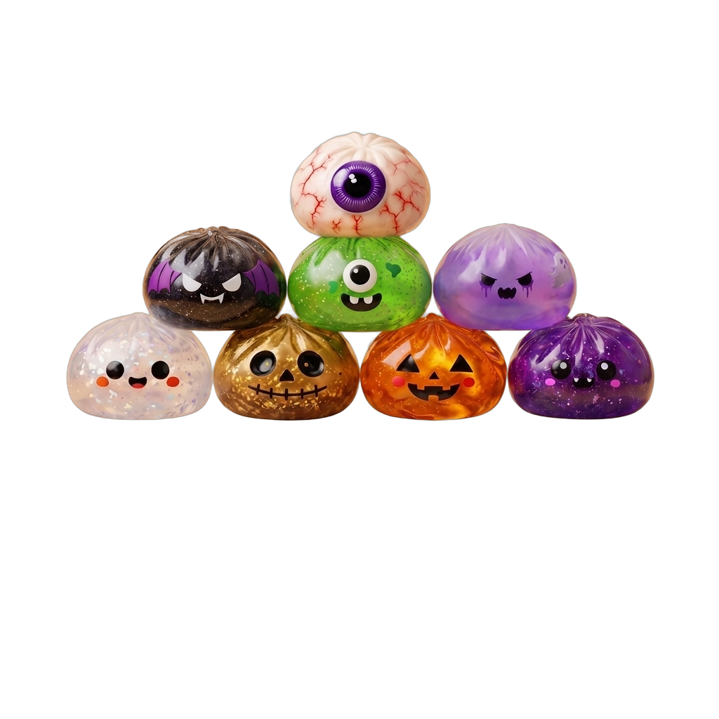 Squishy Dumpling Halloween XXL (Lot de 8) — squishy anti-stress slow-rise kawaii