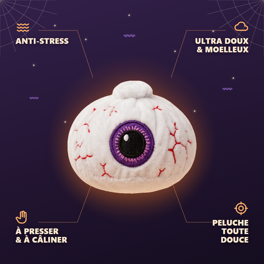 Squishy Dumpling Œil Halloween — anti-stress, ultra doux, effet slow-rise