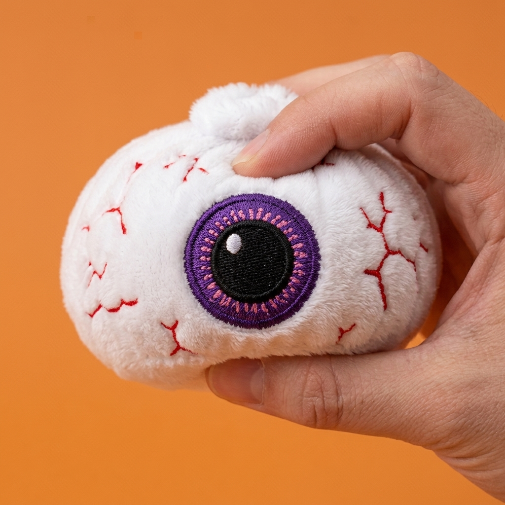 Squishy Dumpling Œil Halloween — effet slow-rise, la mousse regonfle