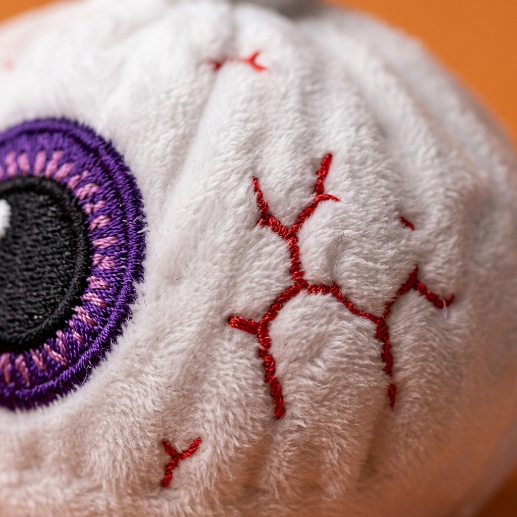 Squishy Dumpling Œil Halloween — gros plan macro sur la texture