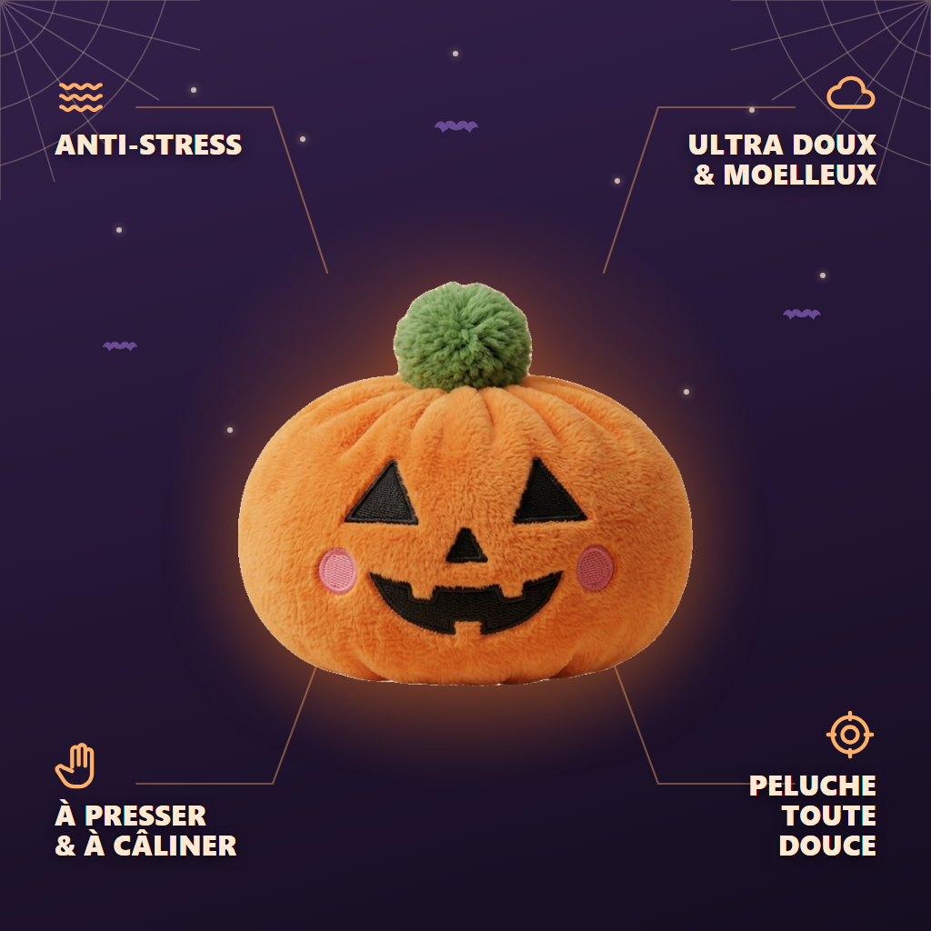 Squishy Dumpling Citrouille Halloween — anti-stress, ultra doux, effet slow-rise