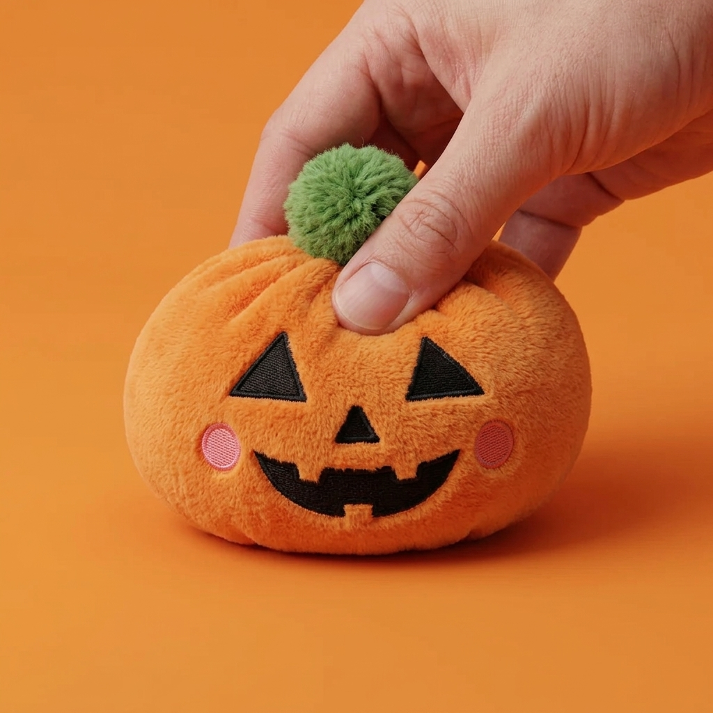 Squishy Dumpling Citrouille Halloween — effet slow-rise, la mousse regonfle