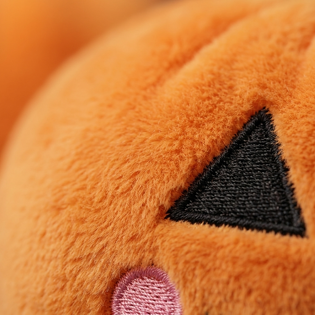 Squishy Dumpling Citrouille Halloween — gros plan macro sur la texture