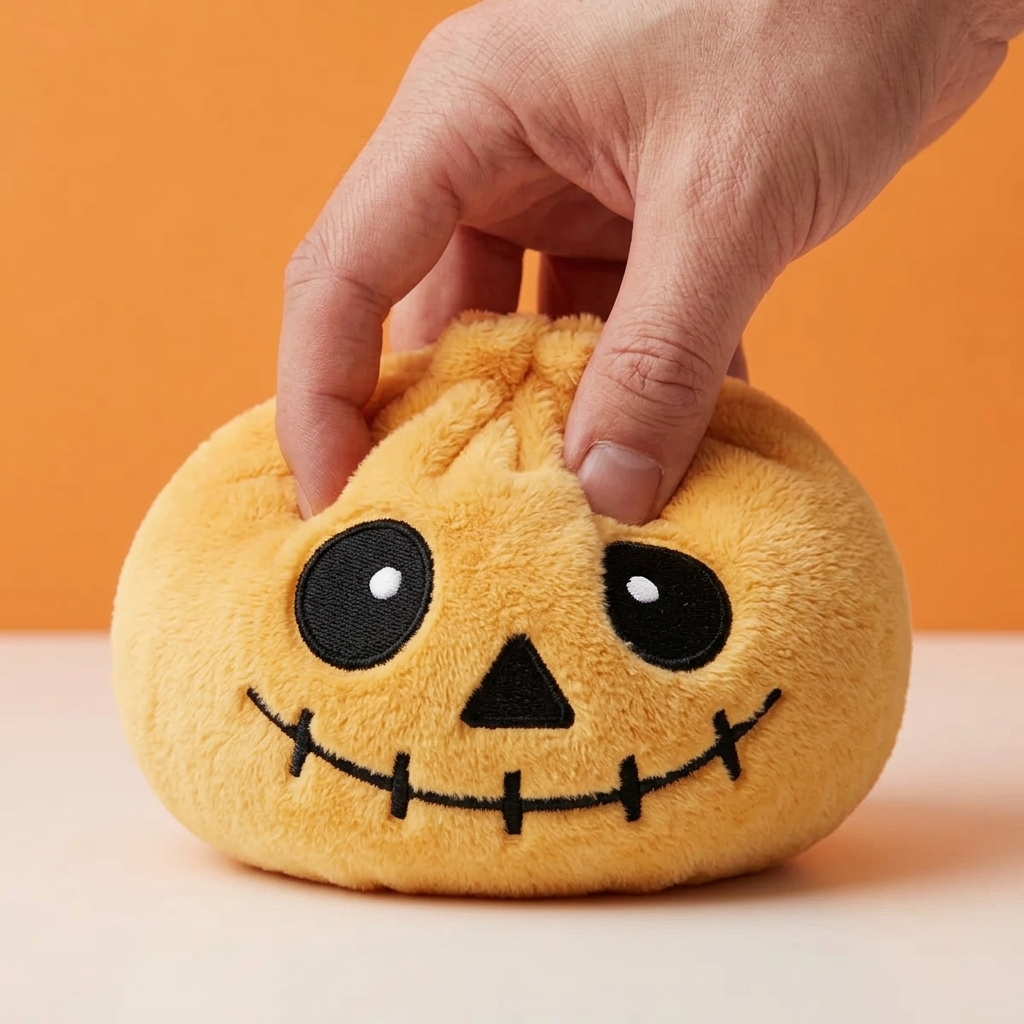 Dumpling Squishy Squelette Halloween Souriant — effet slow-rise, la mousse regonfle