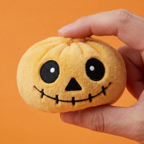 Dumpling Squishy Squelette Halloween Souriant pressé dans la main, matière squishy