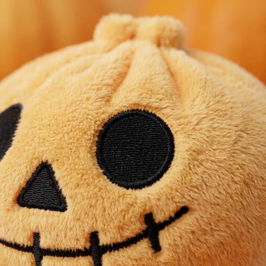 Dumpling Squishy Squelette Halloween Souriant — gros plan macro sur la texture