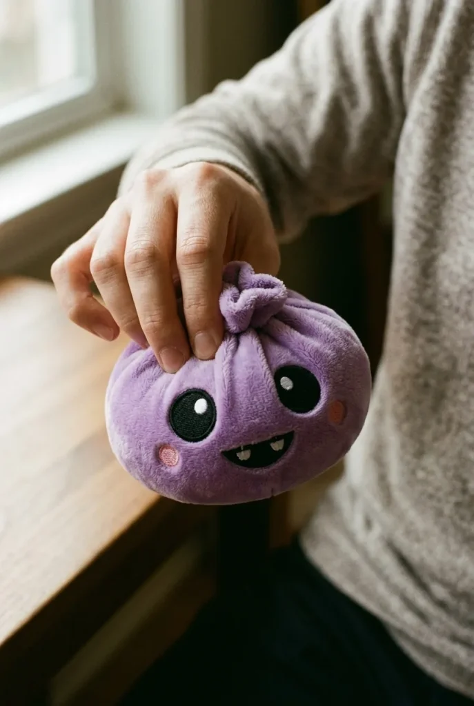 Squishy Dumpling Velours Vampire Halloween pressé dans la main — effet squishy slow-rise